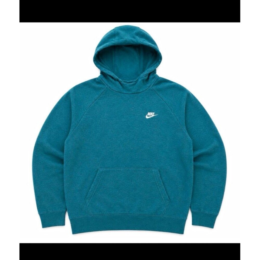 Nike XXL Teal Pullover Hoodie Embroidered Swoosh Funnel Neck Unisex